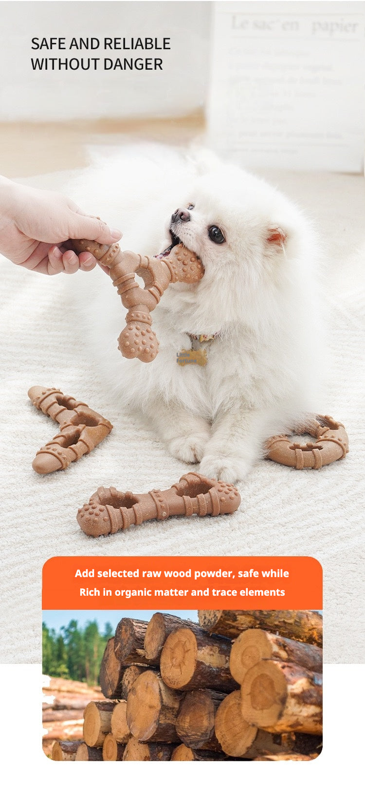 Natural Wood Fiber Chew Bone